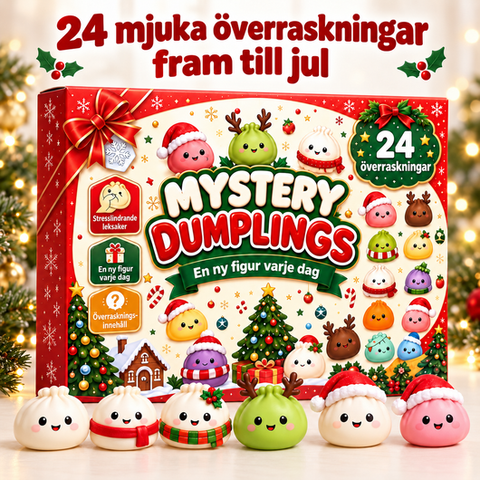 Squishy Julekalender 2026 med 24 Klemmefigurer