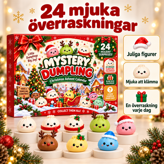 Squishy Julekalender 2026 med 24 Klemmefigurer