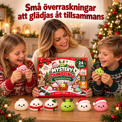 Squishy Julekalender 2026 med 24 Klemmefigurer