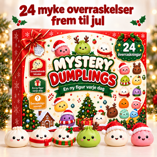 Squishy Julekalender 2026 med 24 Klemmefigurer