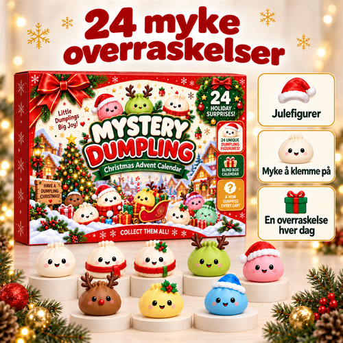 Squishy Julekalender 2026 med 24 Klemmefigurer